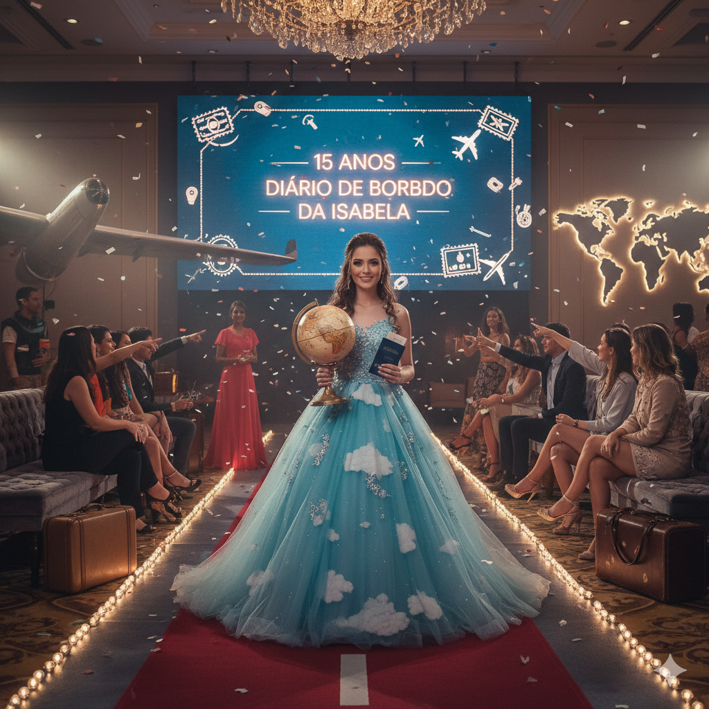 TEMA VIAGEM PARA FESTA DE 15 ANOS